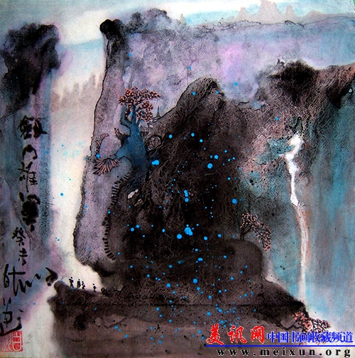 剑门雄关（写意国画 纸本 35X35CM).JPG