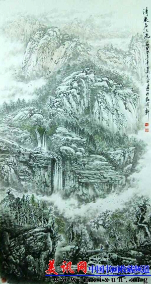 清泉石上流  2014年  生宣  300&150cm.JPG