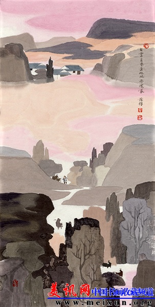 范琛《白云自来去  此地亦仙家》，35x69cm，纸本设色，2014.JPG