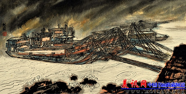 湘水殤殤( 73×37.5厘米 纸本 李刚).JPG