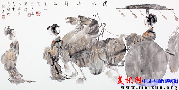 2渭水徜徉图69x138CM.JPG