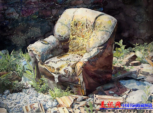 《旧椅》100x70cm水彩画.JPG