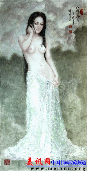 江潭落月 2014年春 136cm×68cm.JPG