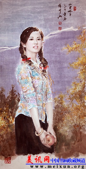 山里妹子 2014年春 136cm×68cm.jpg