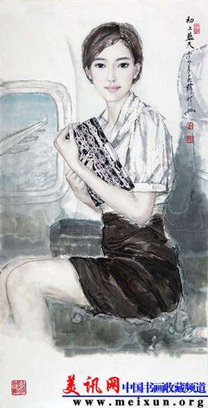 初上蓝天 2014年春 136cm×68cm.JPG