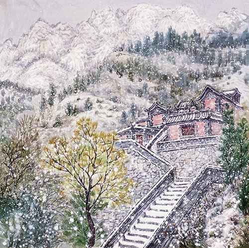 李翔  《风雪凤凰岭》 68cmX68cm  2012年  纸本.jpg