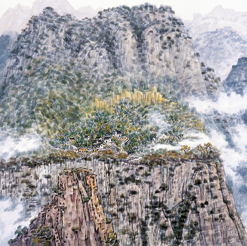 李翔  《坐看云起时》 68cmX68cm  2012年  纸本.jpg