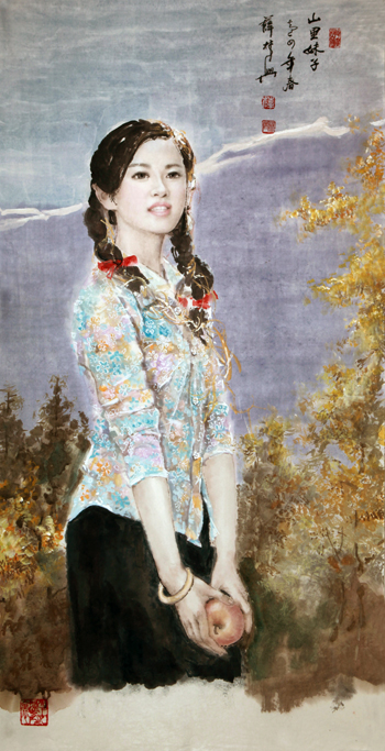 山里妹子 2014年春 136cm×68cm.jpg