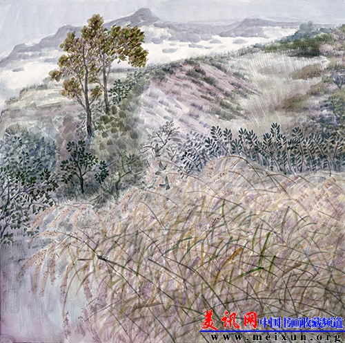 《山映岚光粟待秋》 2010年 68X68cm.JPG