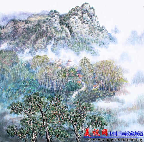 李翔  《白云飘过知秋深》  68cmX68cm  纸本设色 2013年.JPG