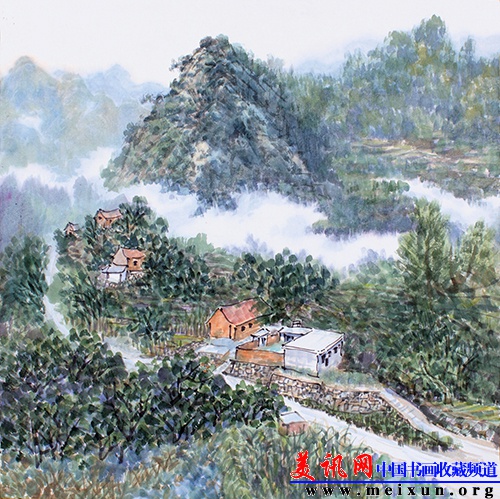 李翔 《云横秀岭一山秋》 68cmX68cm 纸本设色 2013年.jpg