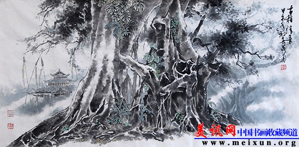 《古榕清音》2014年画，纸本，138cm×69cm.JPG