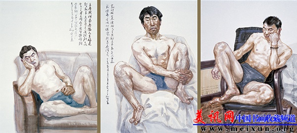《打工三兄弟》 234cmx110cm  李翔  宣纸 中国画颜料 2008年.jpg