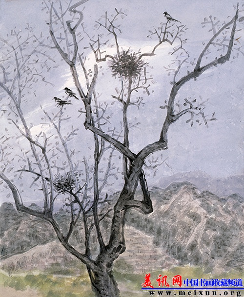 2 《家住枝头待春来》 2011年 50X40cm.jpg