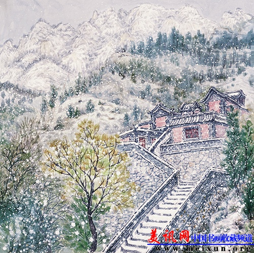 李翔  《风雪凤凰岭》 68cmX68cm  2012年  纸本.JPG