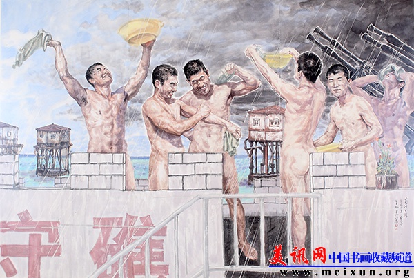 2 李翔  《南沙天浴》  180cm×300cm  2012年  纸本设色.JPG