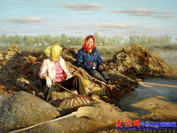 《休息的农妇》90x120cm布面油画，创作年代2012.JPG