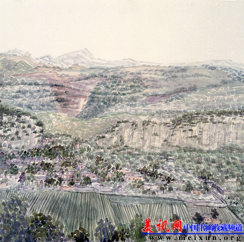 《薄雾豆村》 2010年 68X68cm.JPG