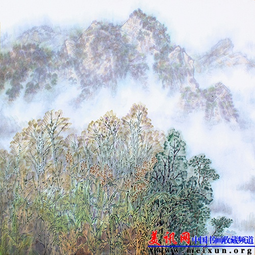 李翔  《雨洗林显新  山秋叶才黄》  68cmX68cm  纸本设色  2013年.jpg