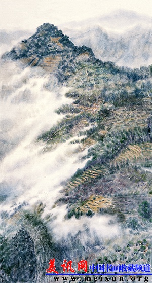 李翔 《青山白云两悠悠》 180cmX97cm 2012年 纸本.jpg