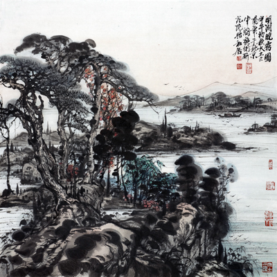 大土三阳  明湖晓雾图 2014年.jpg