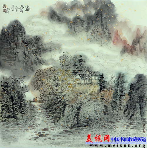 《小桥迎客》 68x68cm 2003年.jpg