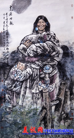 高原母亲 68cm68cm 纸本设色 2009 .jpg