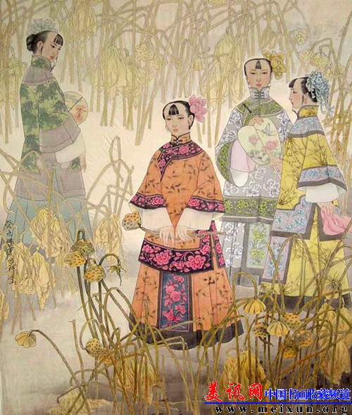 荷塘清梦  何焰祥  2003年  绢本  130cm170cm.jpg