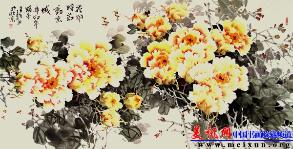 李建设国画—花开时节动京城138cm X 68cm 水墨纸本 2011年.jpg