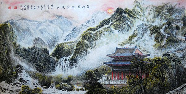 峦峰翠微圣莲山137cmx70cm.jpg