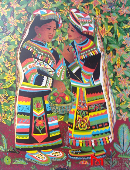 套色木刻 阳光下的喜悦 84.5cmx64.jpg