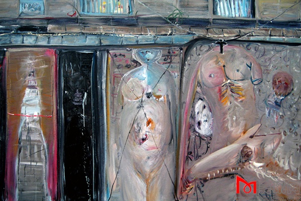 墙体上的图案 吕广磊 2009 布面油彩 120cmx180cm.jpg