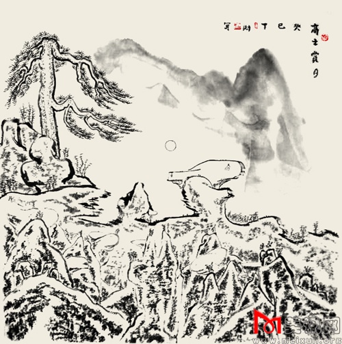 高士赏月 68x68cm.jpg