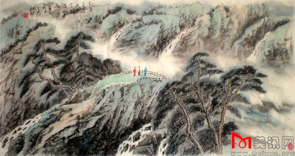 观景觅诗句  余音随水流  六尺纸质 2013年作.JPG