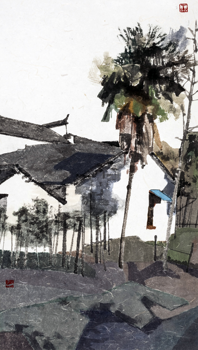 《安徽小镇之二》70X35cm （2013）.jpg