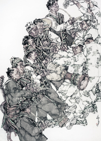 《边寨和声》217X156cm （2014）.jpg