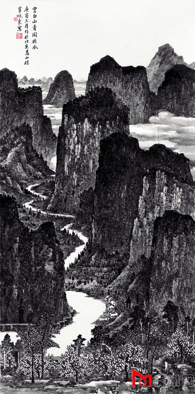 崔晓东作品 《云白山青闲临水》 2010年.jpg