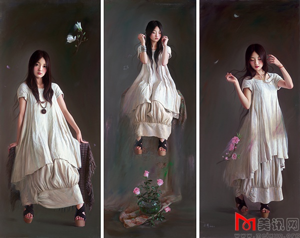 如梦时节三联画221x180(cm)  2011年.JPG