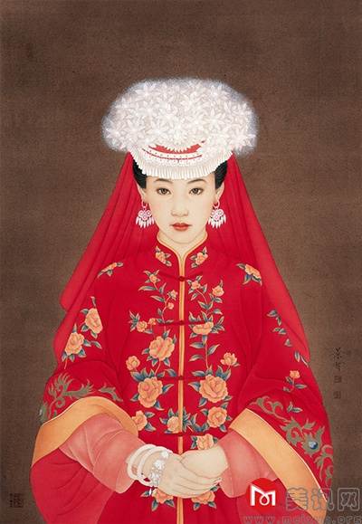 中国红系列·新嫁娘  120cmX80cm  绢本 2013.jpg