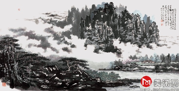 隔溪春色两三花69x138cm.jpg