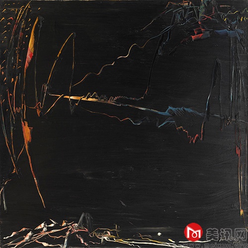 黑色系列 无题 150X150cm 2008年 油画.JPG