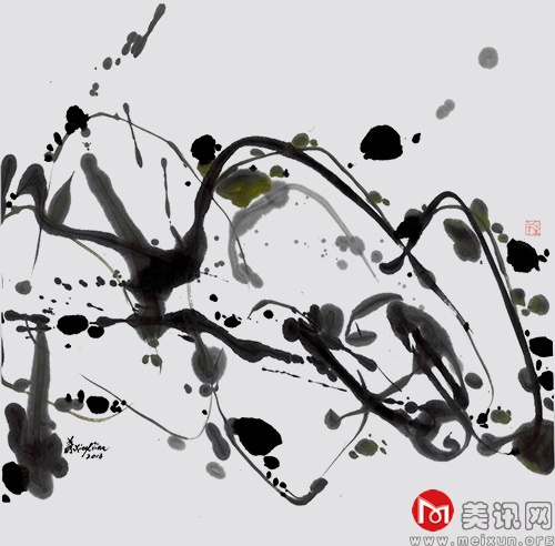 石头的印象系列 68X68cm 2013年 水墨画.jpg