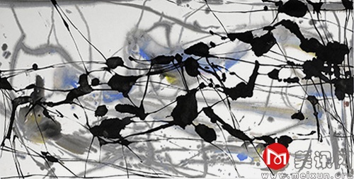 连而不连 68x132cm 2014年 水墨画.JPG