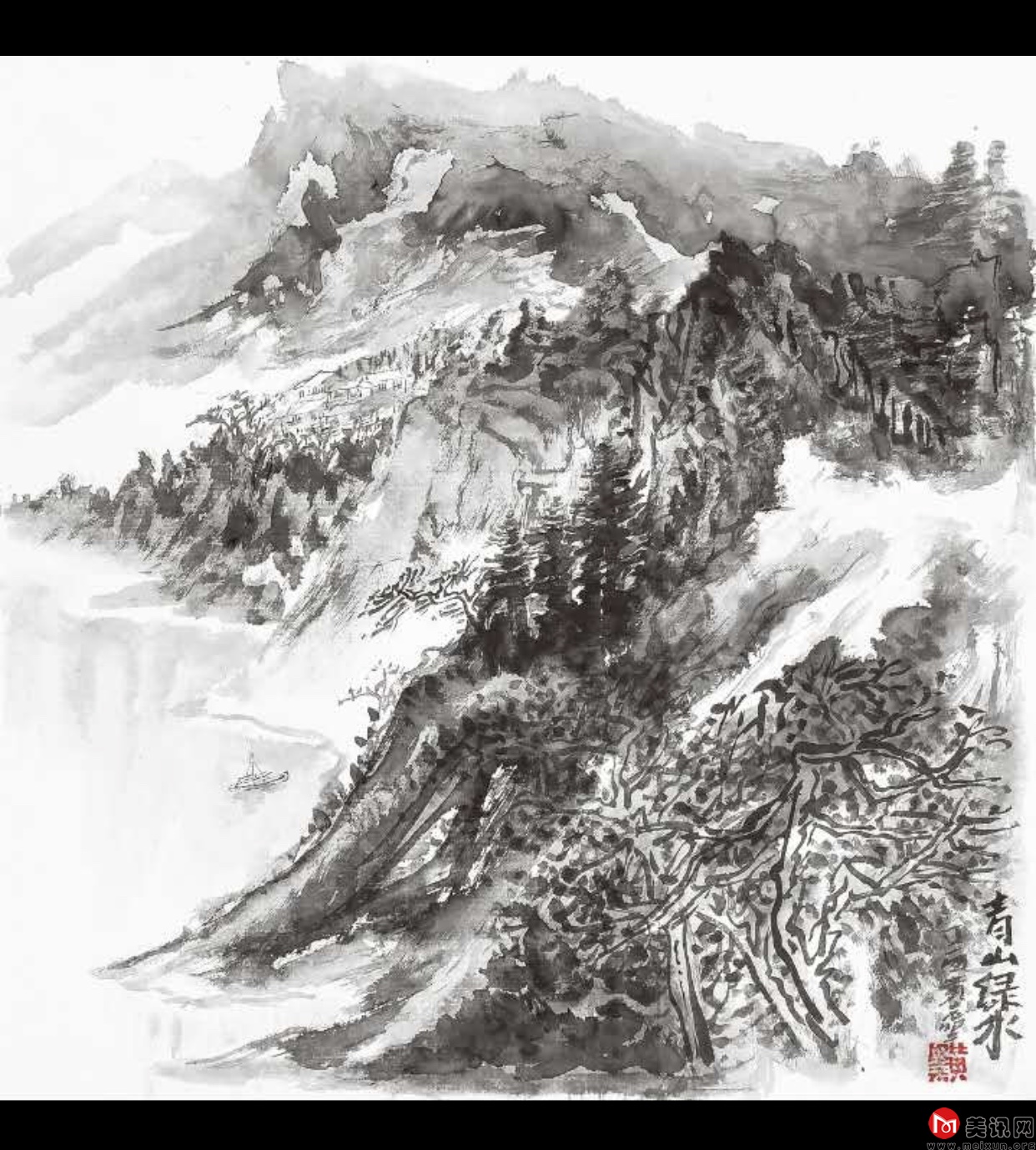 青山绿水 68×68cm 2017 年.jpg