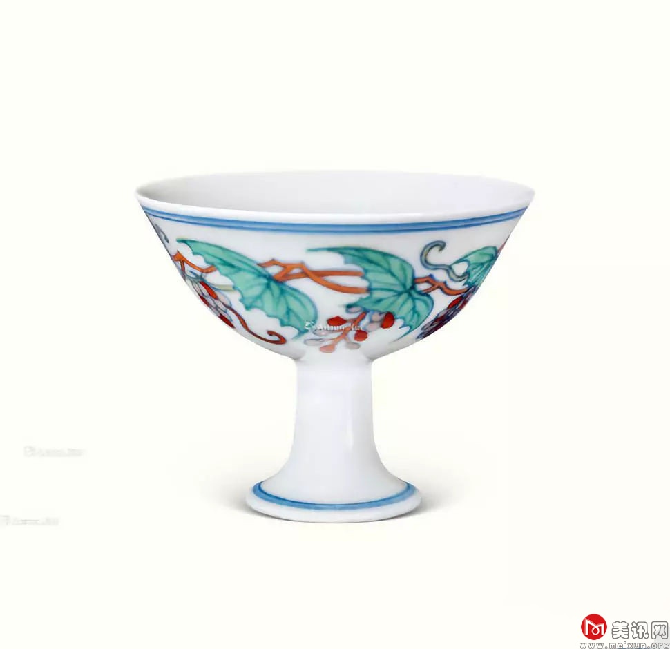 明成化斗彩葡萄纹杯拍卖价格- 美讯网|中国书画收藏频道